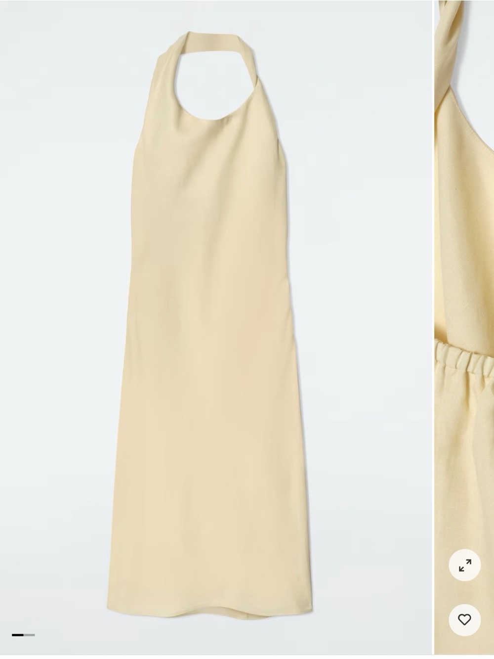 COS Pale Yellow Halter Midi Dress